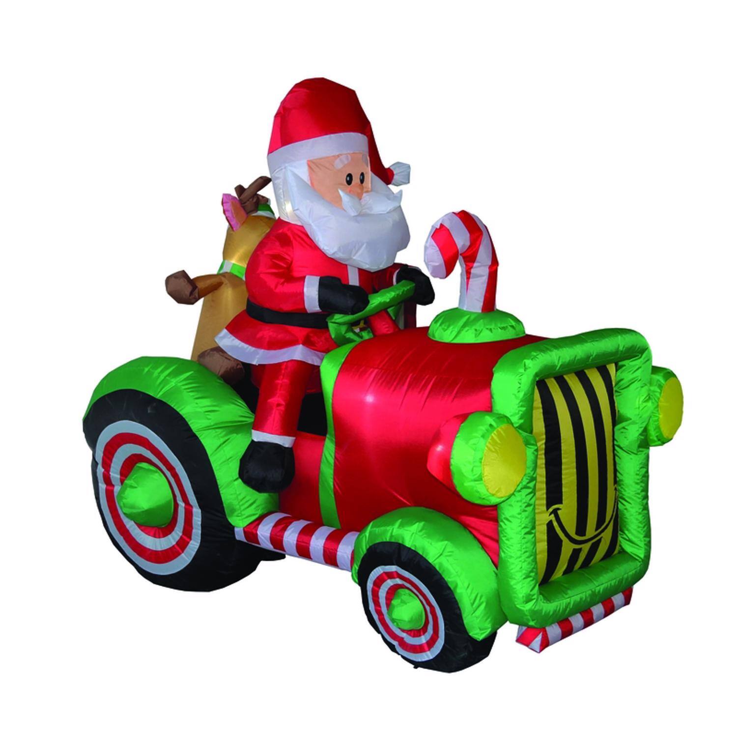 Left. Celebrations - Celebrations Santa With Tractor 6 ft. Inflatable - Multicolored.