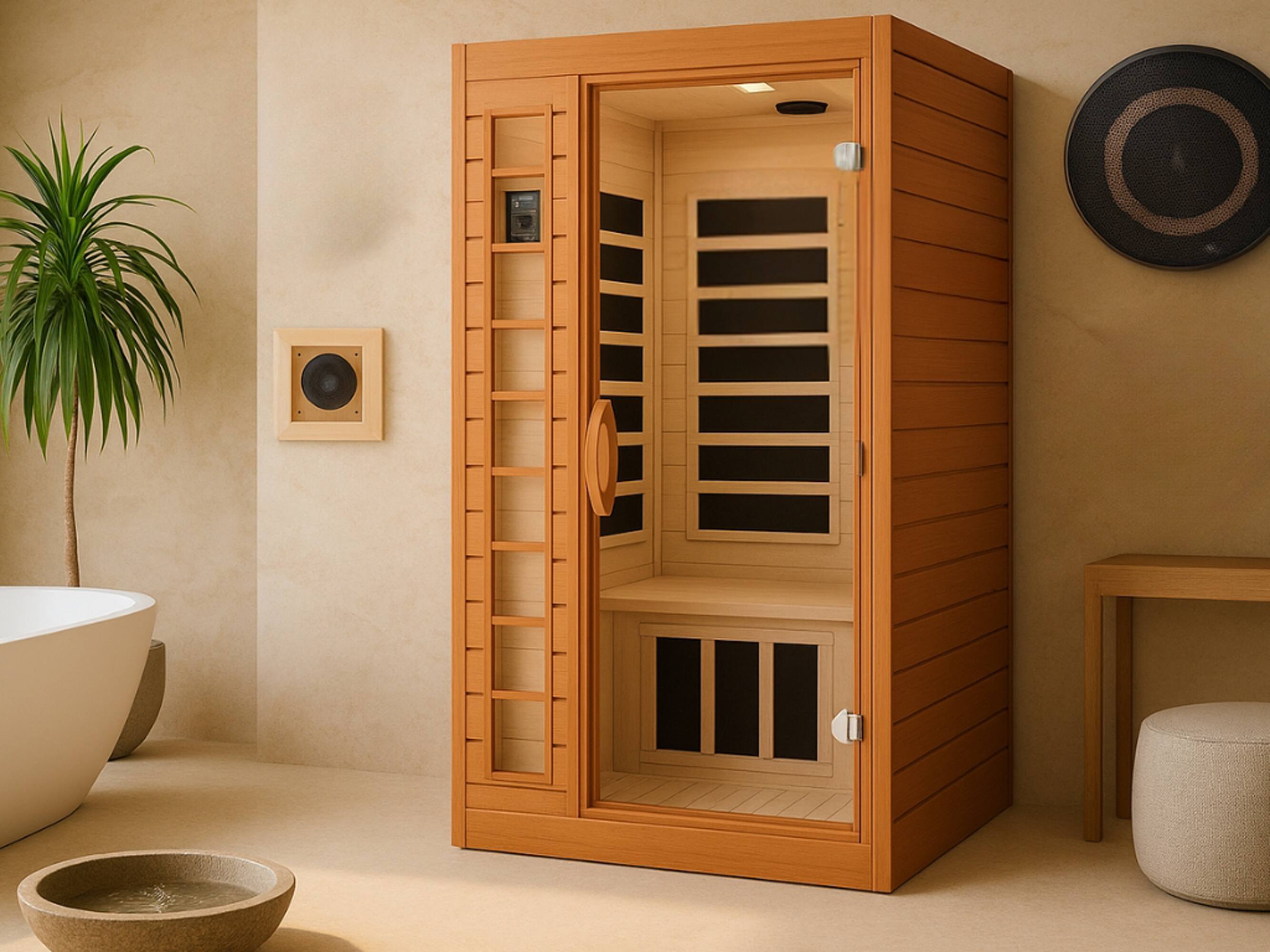 Alt View 1. Westinghouse - Infrared Sauna for 1 person - Dark Oak.