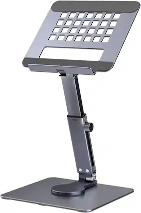Front. FINEAK - 360° Adjustable Ergonomic Tablet Stand for iPad & Phones - Dark gray.