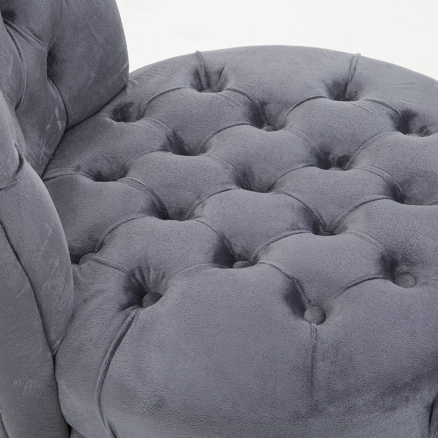 Alt View 8. Homcom - High Back Armless Accent Chair, Fabric Upholstered Tufted Chair for Living Room - Grey.