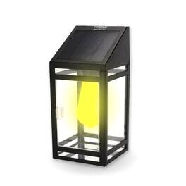 Techko Maid - Outdoor Solar Wall Lantern LED Bulb with (Dual Lighting Modes) - Black