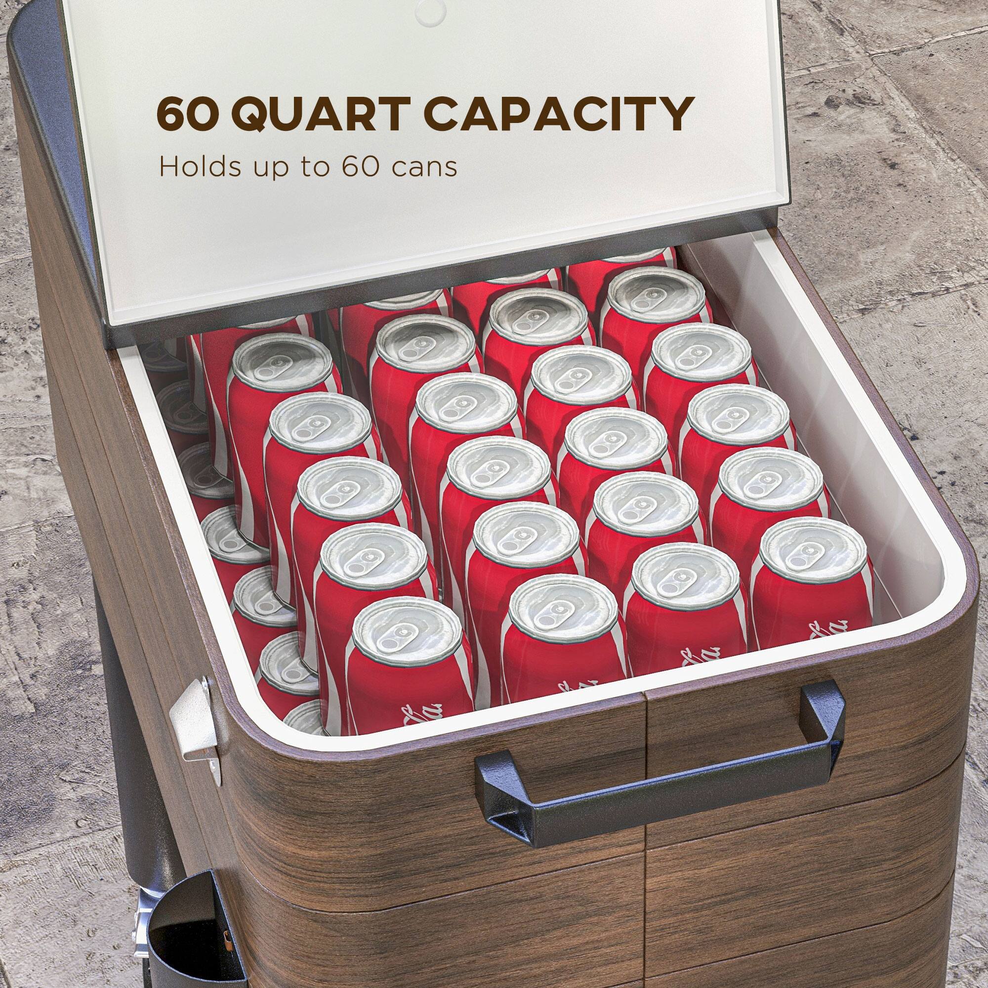 60 QUART CAPACITY  
Holds up to 60 cans