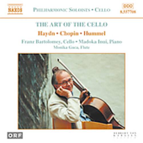 Sure, here is the corrected and grouped text:

---

**PHILHARMONIC SOLOISTS - CELLO**

**THE ART OF THE CELLO**

**Haydn - Chopin - Hummel**

**František Bartolomey, Cello - Madoka Ito, Piano**

**Monika Gaca, Flute**

**DDO AXDS 9.537794**

**ORF**

---

This text is organized as it appears on the image.