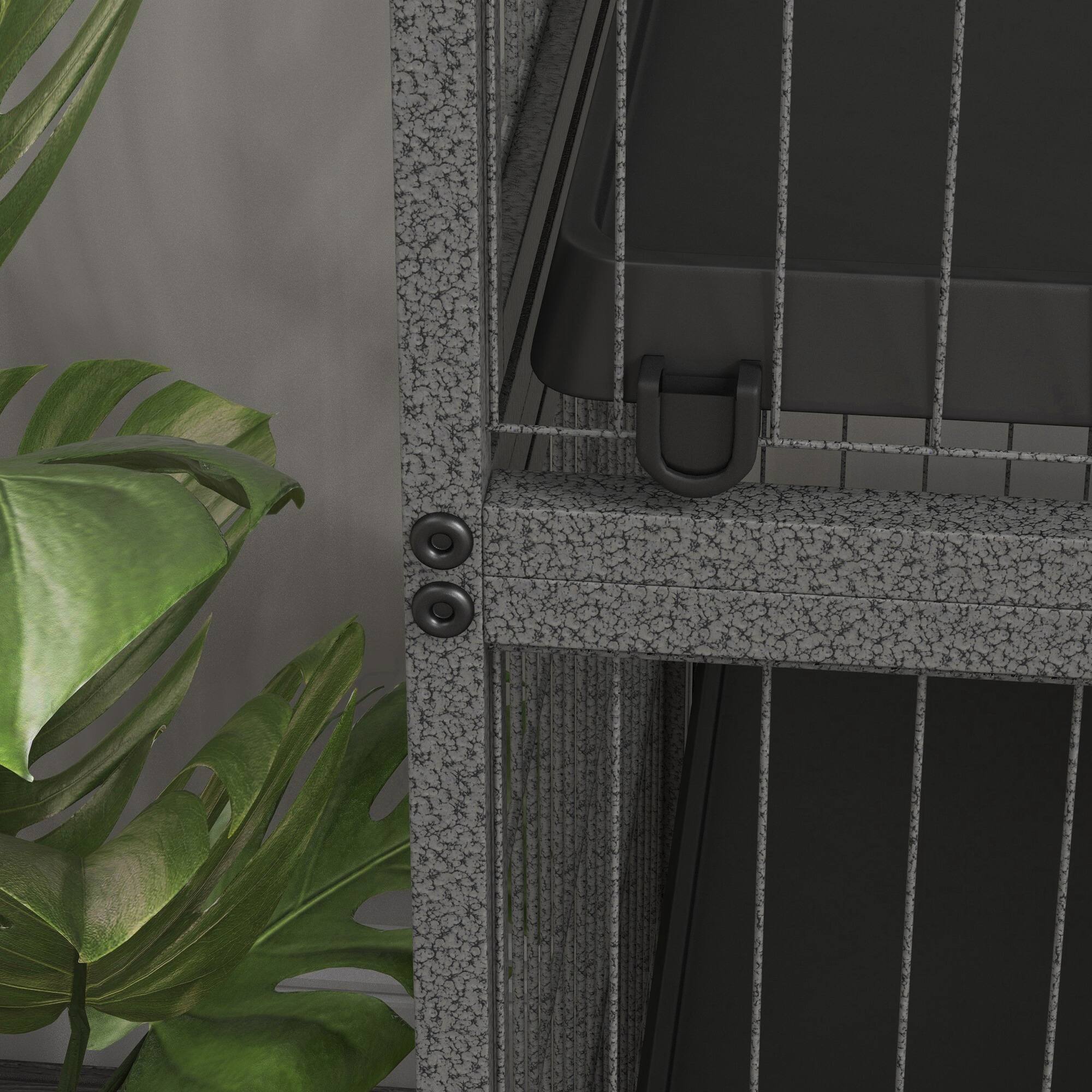 Alt View 4. Pawhut - Metal Small Animal Cage, 5-Tiers Rolling Big Ferret Cage with Hammock, Removable Tray, Chinchilla, Sugar Glider.