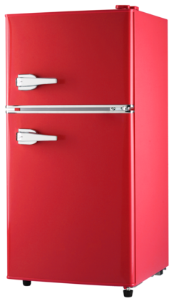Loheer - Retro 2.8 Cu. Ft. 2-Door Mini Fridge with Separate Freezer & LED Light - Red