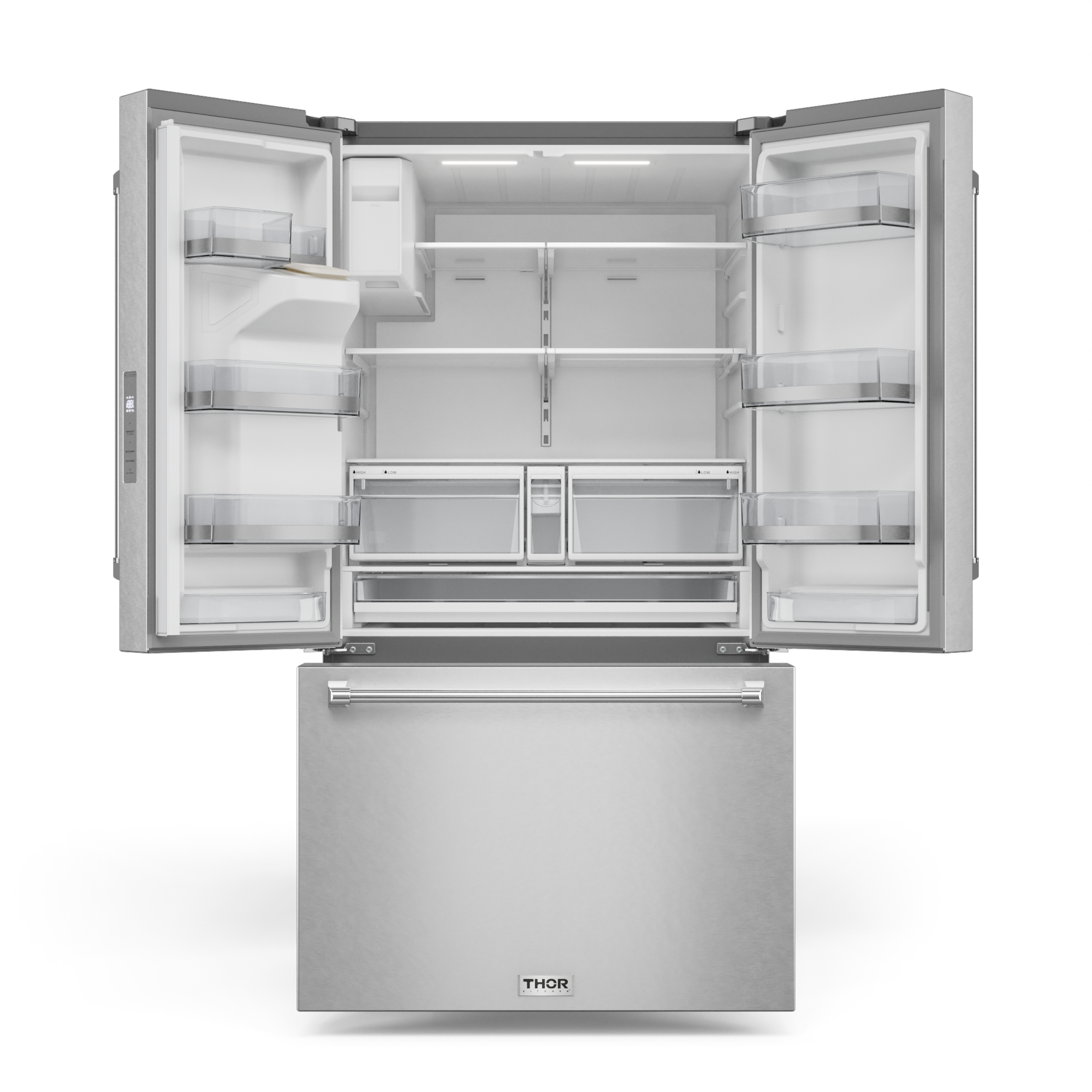 Back. Thor Kitchen - 28.9 Cu. Ft. Full Depth French Door Refrigerator With Water Dispenser and Dual Ice Maker - Stainless Steel.