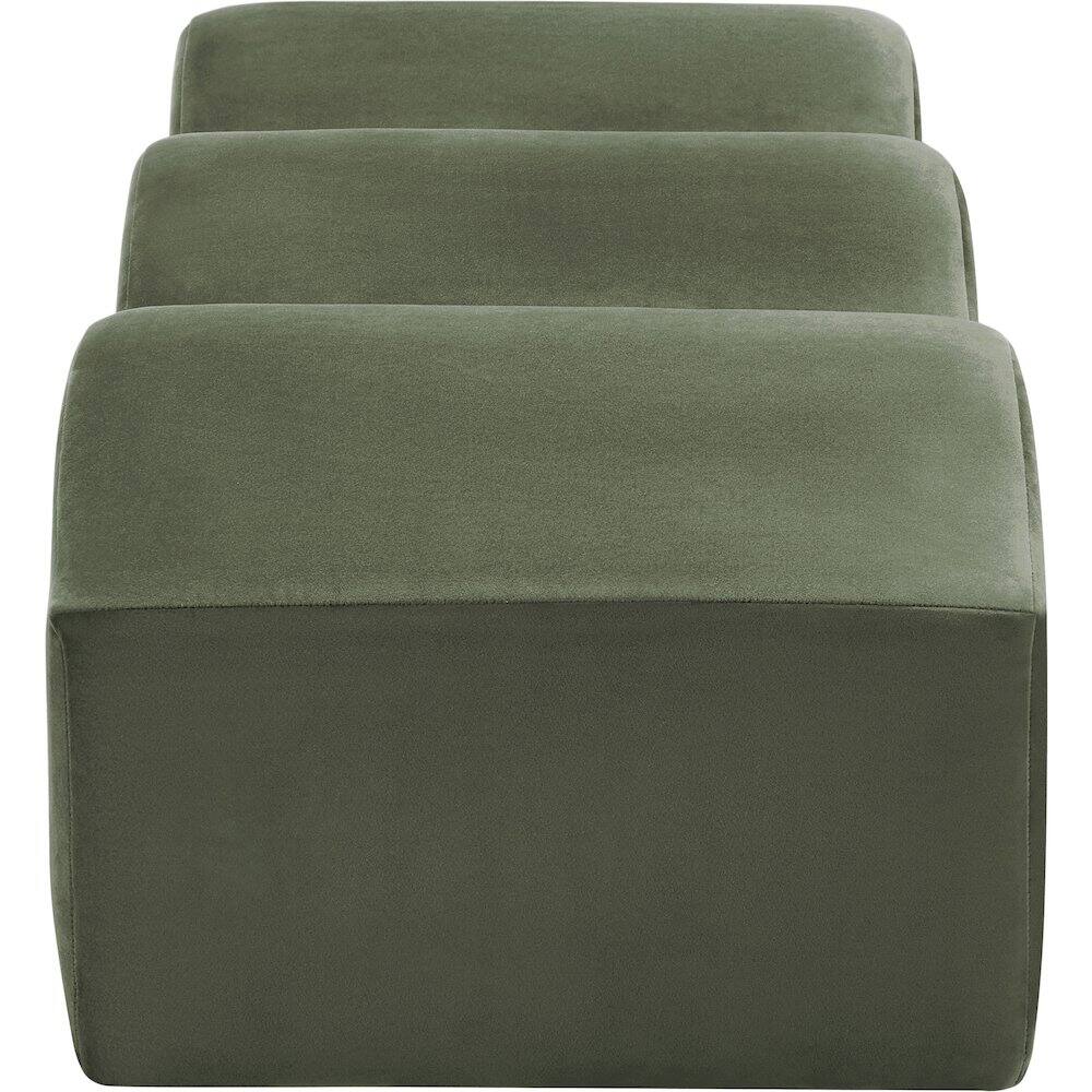 Alt View 4. Meridian Furniture - Wave Green Velvet Bench - Green.