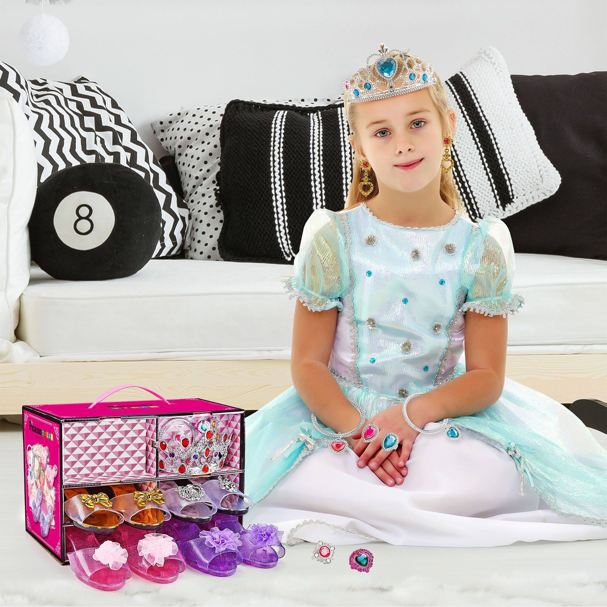 Alt View 2. PicassoTiles - PICASSO-TILES Princess Halloween Costume Accessories with Tiara, Jewelry & Accessories, 20PCS - Multicolor.