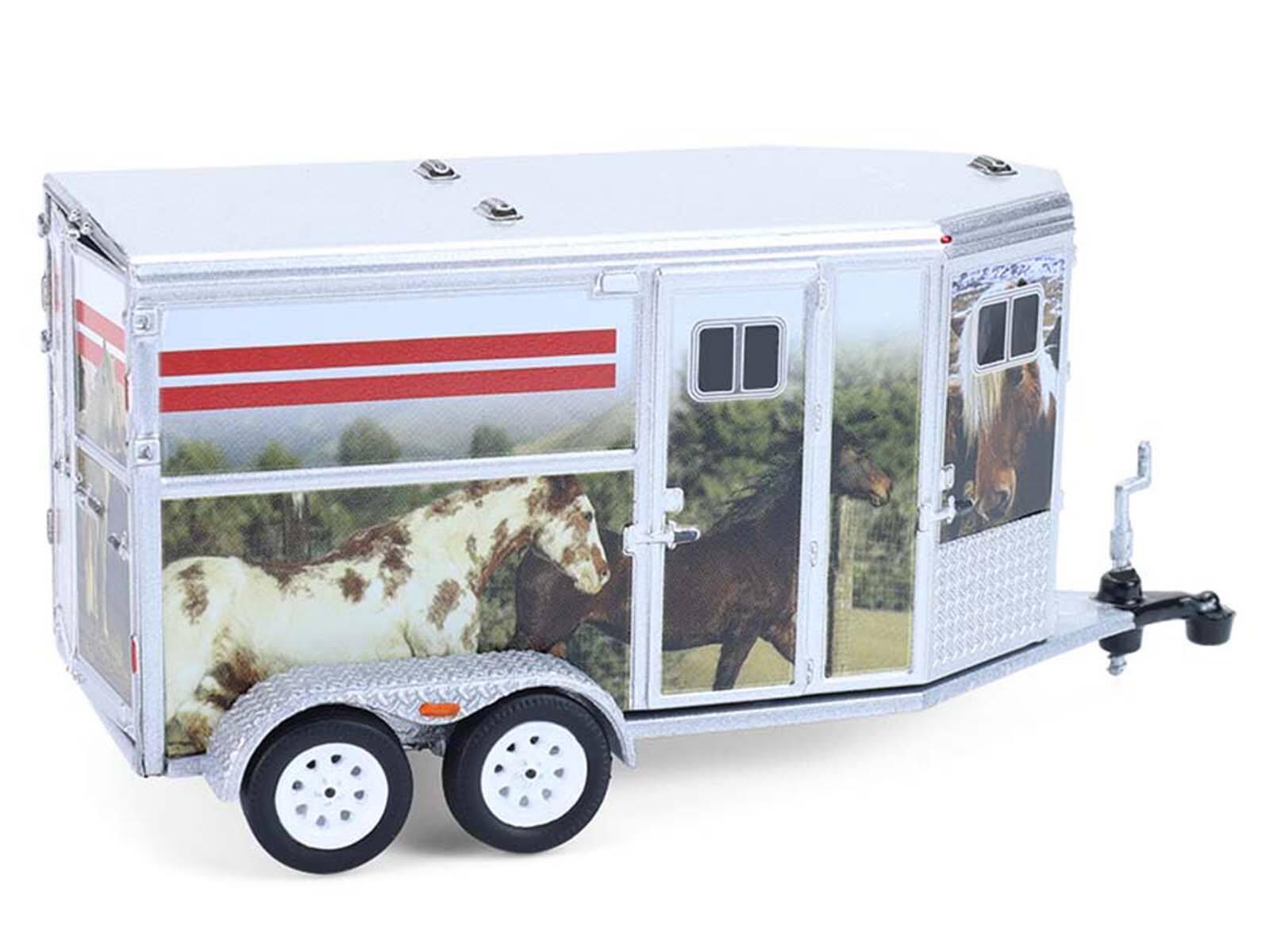 Alt View 2. Greenlight - Horse Trailer Silver with Custom Horse Wrap "Down on the Farm" Series 11 1/64 Diecast Model by Greenlight.