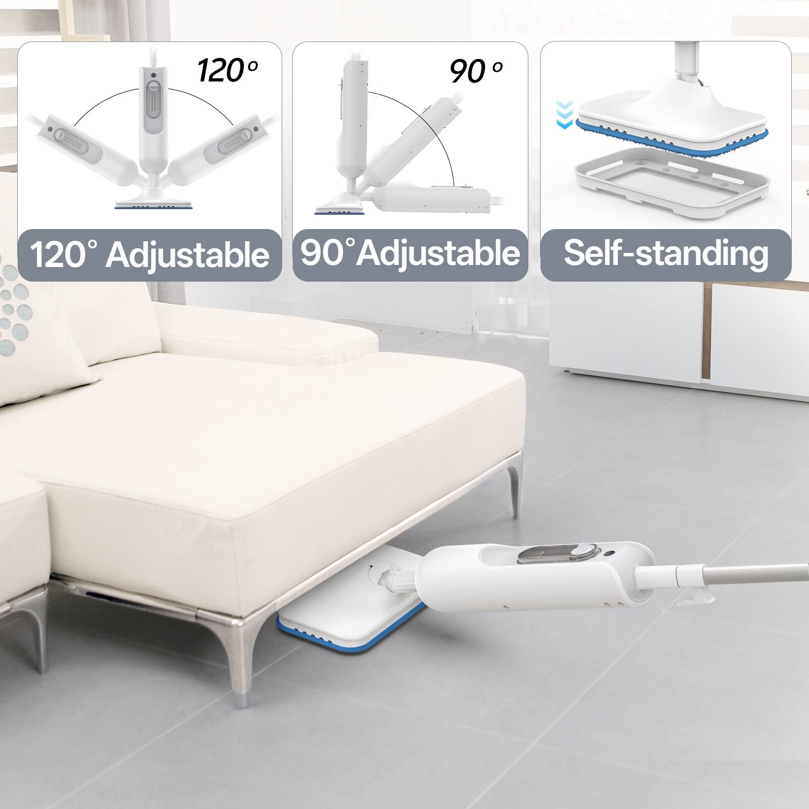 120° Adjustable  
90° Adjustable  
Self-standing
