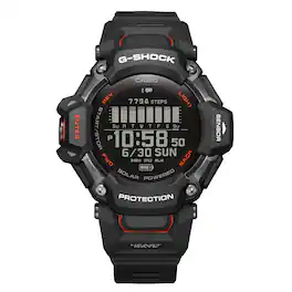 Casio - G-Shock Move 52mm Heart Rate + GPS Solar Assist Resin Strap Smartwatch - Black