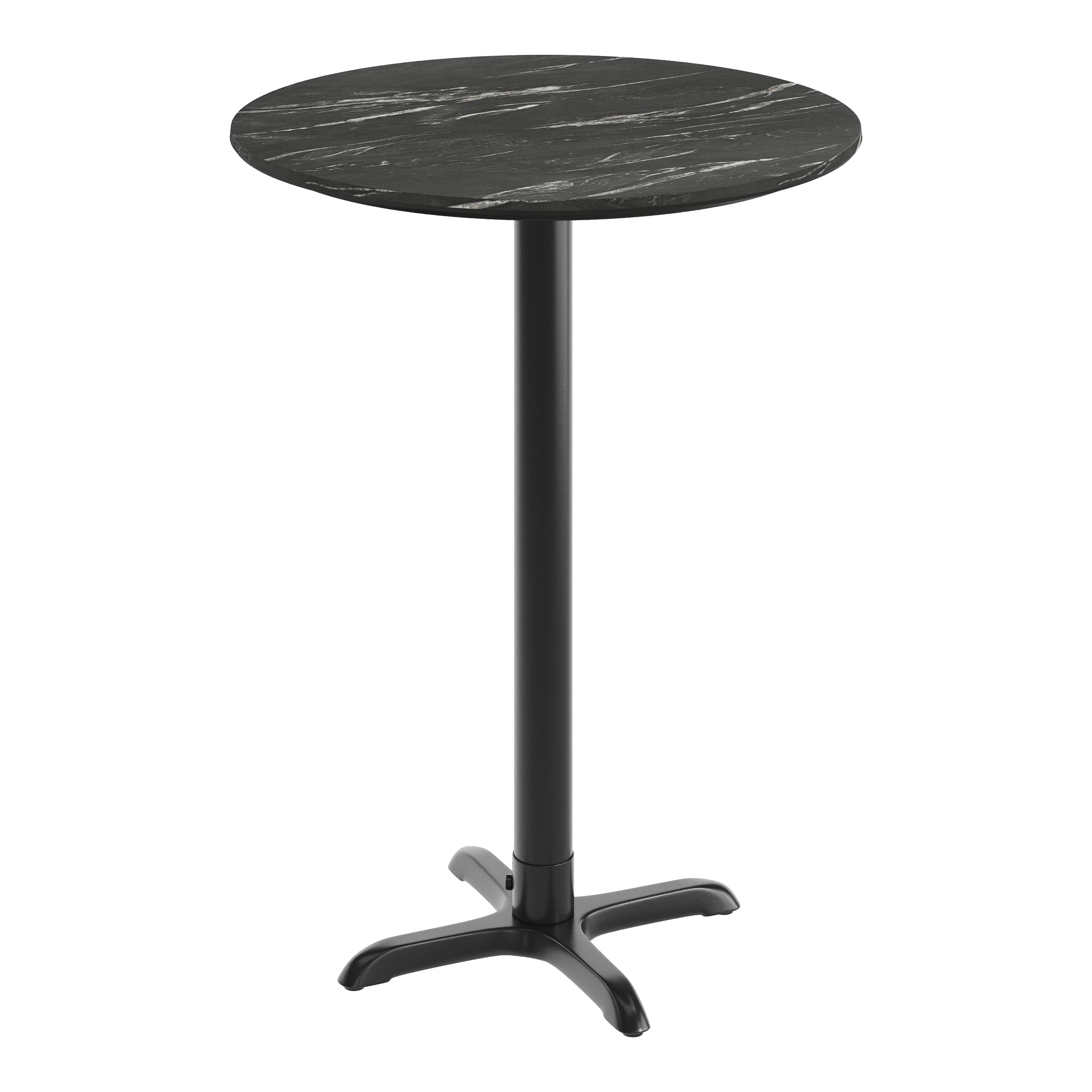 Emma + Oliver - PureShield Tabletop with Seam-Free Surface Innovation and Bar Height Base - Black Faux Marble/Black Base price history on PriceWatchPro