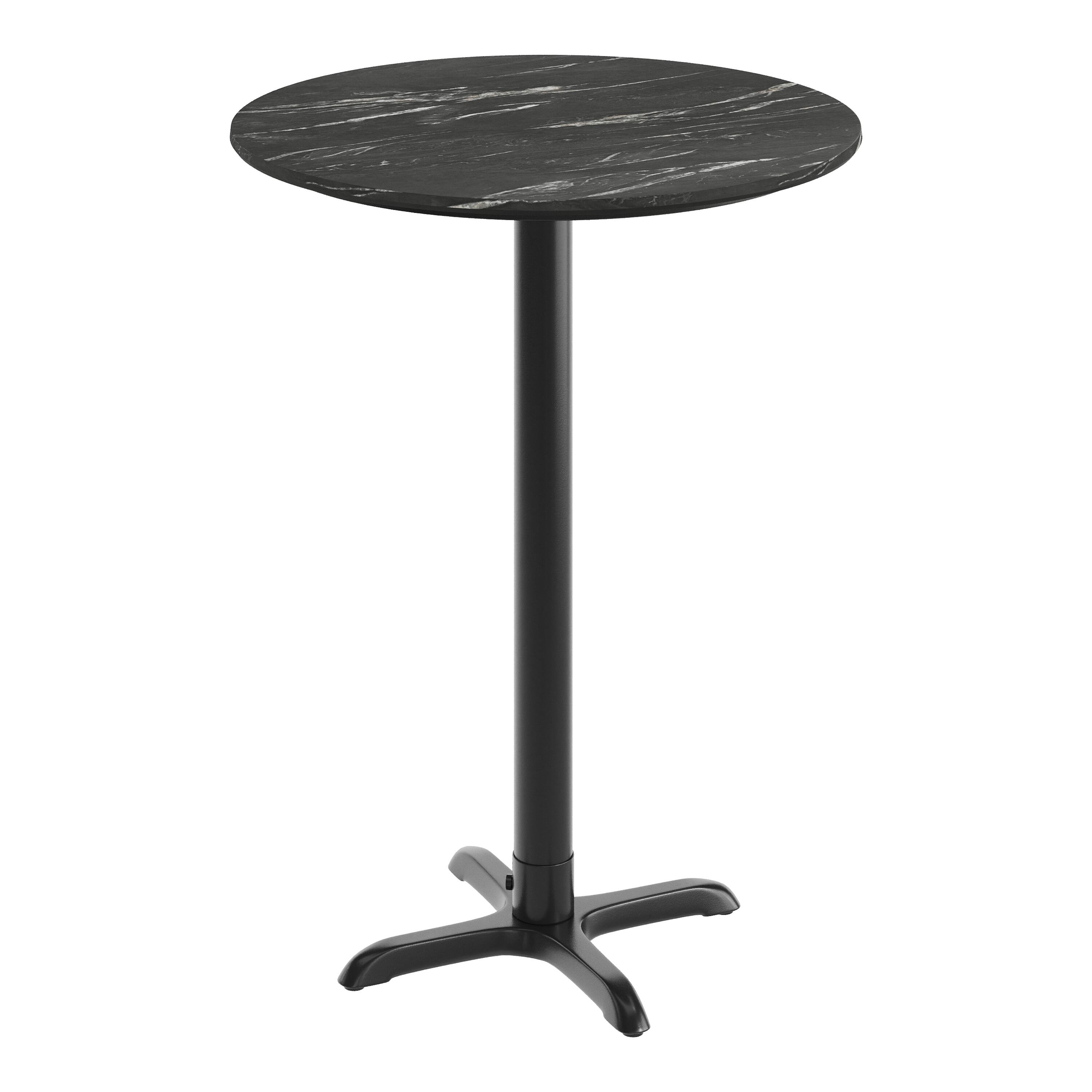Black Faux Marble/Black Base