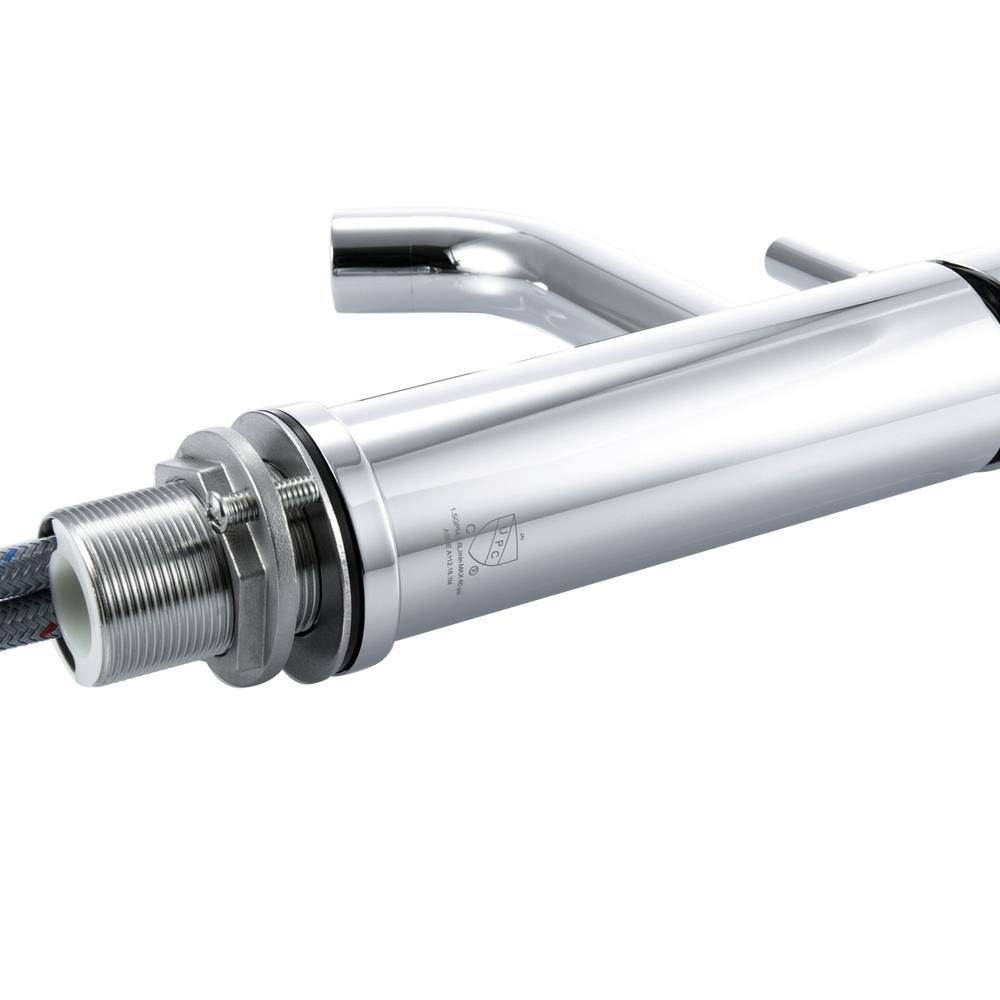 Left. Elegant Kitchen and Bath - Victor Single Hole Single Handle Bathroom Faucet in Chrome - Chrome.