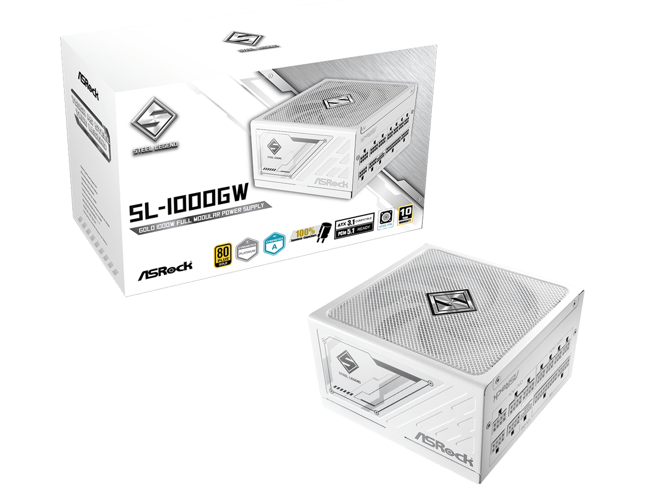ASRock SL-1000GW
GOLD 1000W FULL MODULAR POWER SUPPLY
ATX 3.1 COMPATIBLE
PCIe 5.0 READY
100%
SYNTHETIC PLATINUM
80 PLUS PLATINUM
STEEL LEGEND