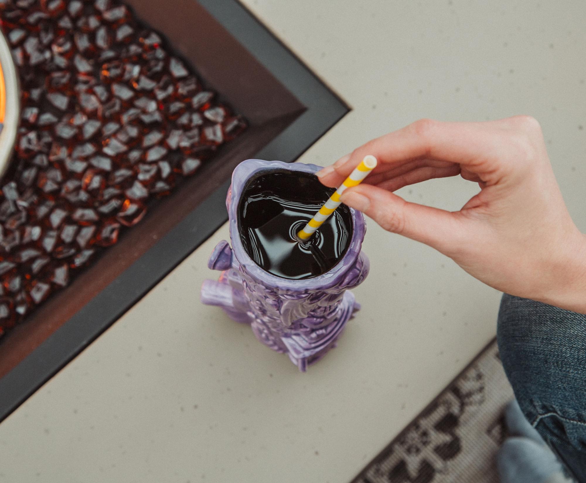 Alt View 4. ThinkGeek - Geeki Tikis Pee-Wee's Playhouse Totem Ceramic Mug | Holds 22 Ounces - Purple.