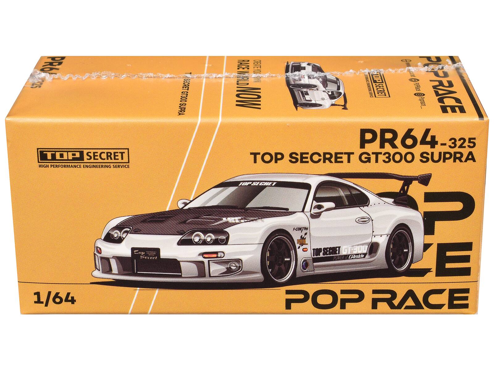 PR64-325 TOP SECRET GT300 SUPRA  
1/64  
TOP SECRET HIGH PERFORMANCE ENGINEERING SERVICE  
POP RACE