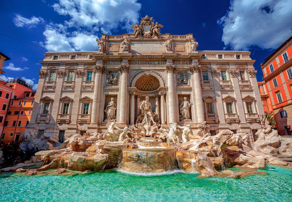 Castorland - 1500 Piece Jigsaw Puzzles, The Trevi Fountain, Rome, Italy, Architecture, C-152230-2 - Red