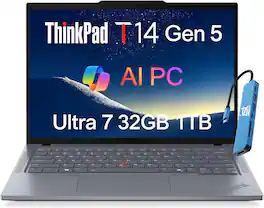 Lenovo - Upgraded - ThinkPad T14 Gen5 14" FHD+ Business Laptop - Intel Core Ultra 7 with 32GB Memory - 1TB SSD - Windows 11 Pro - Gray