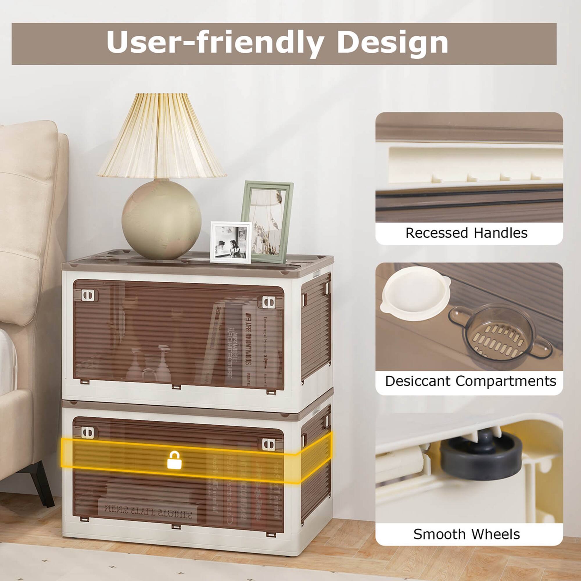 User-friendly Design

- Recessed Handles
- Desiccant Compartments
- Smooth Wheels