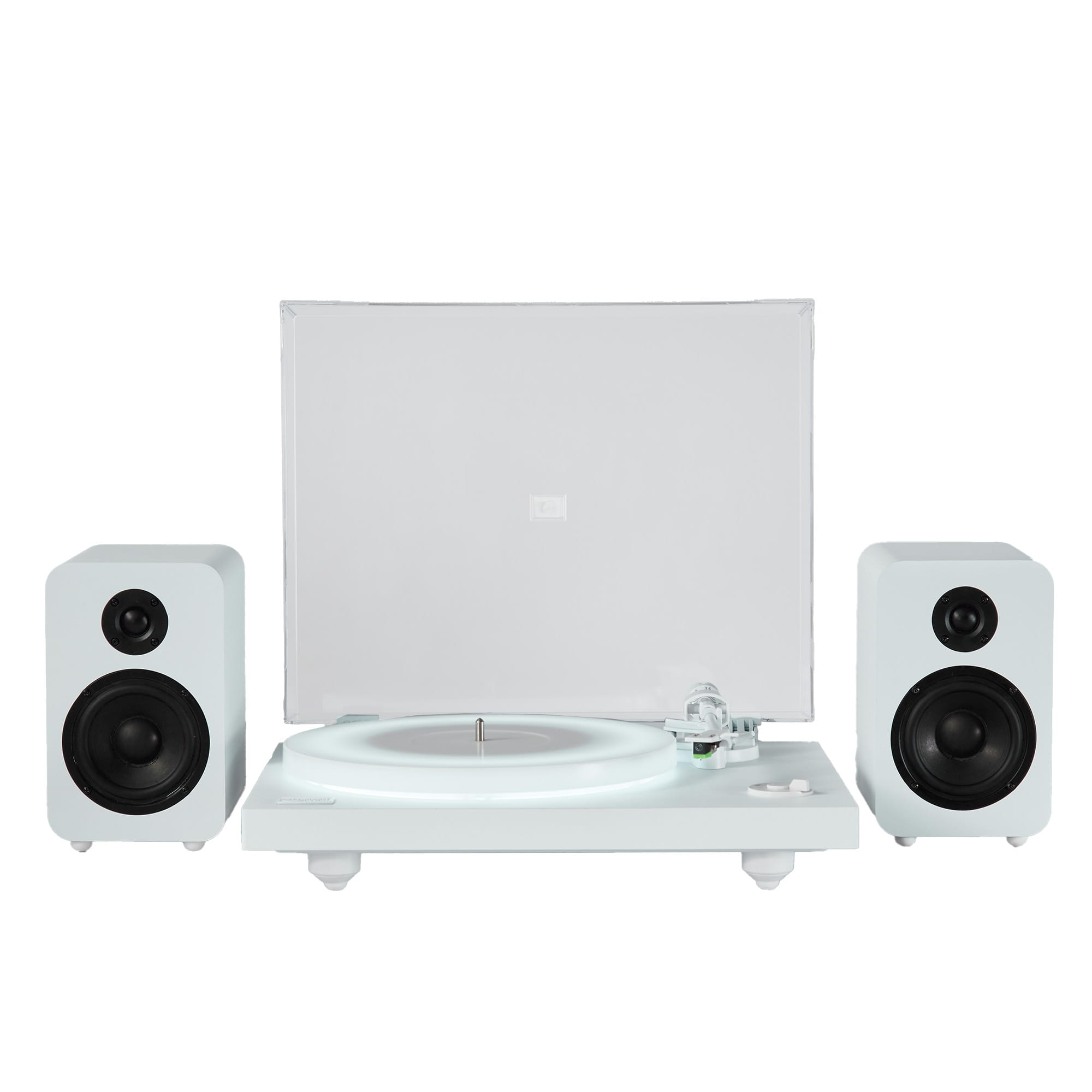 Arkrocket - Polaris II Bluetooth Turntable with 40W Bookself Speaker and LED Lighting System - White