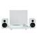 Front. Arkrocket - Arkrocket Polaris II Bluetooth Turntable with 40W Bookself Speaker and LED Lighting System - White.