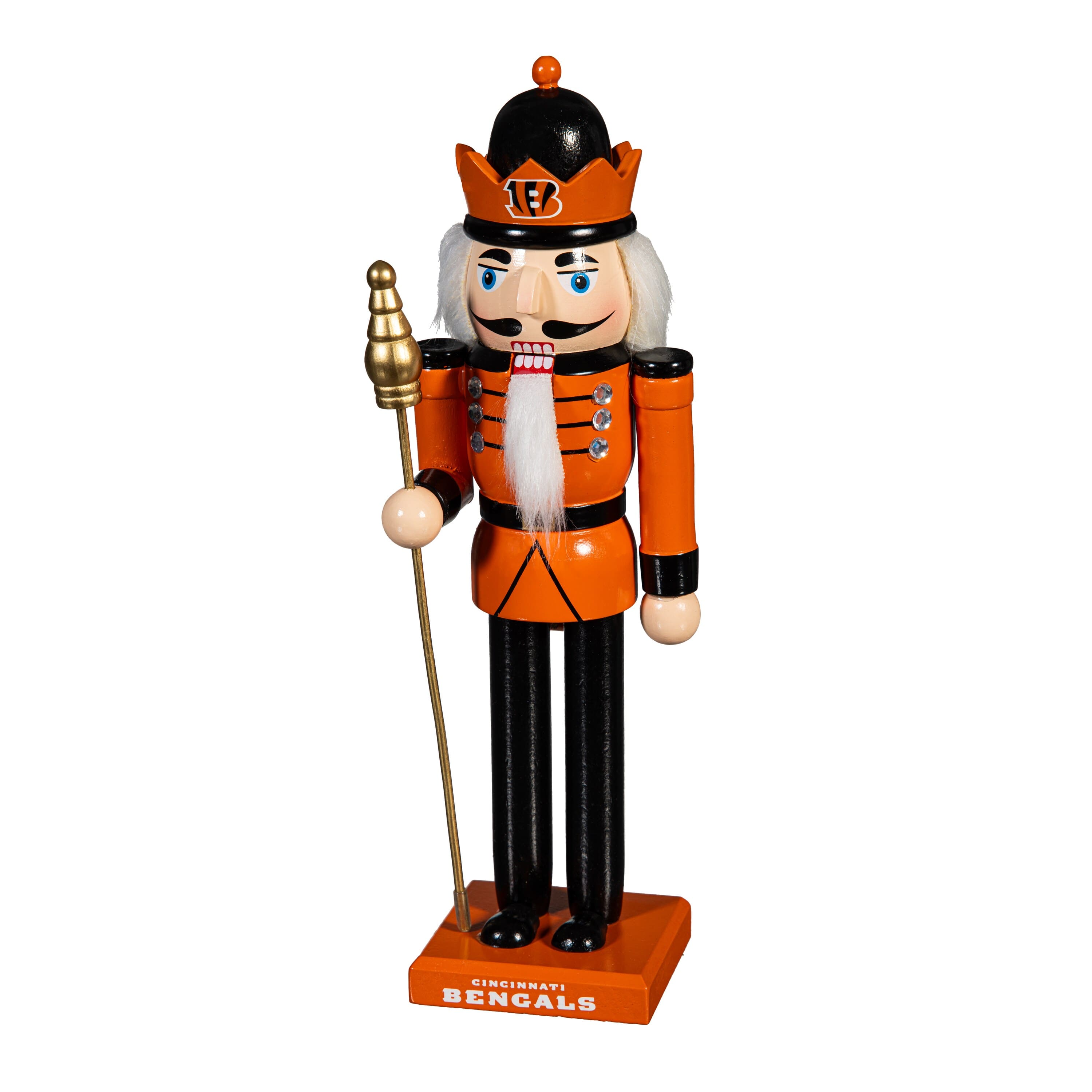 Evergreen Enterprises - Cincinnati Bengals 12" Wooden Nutcracker Statue - Multicolor