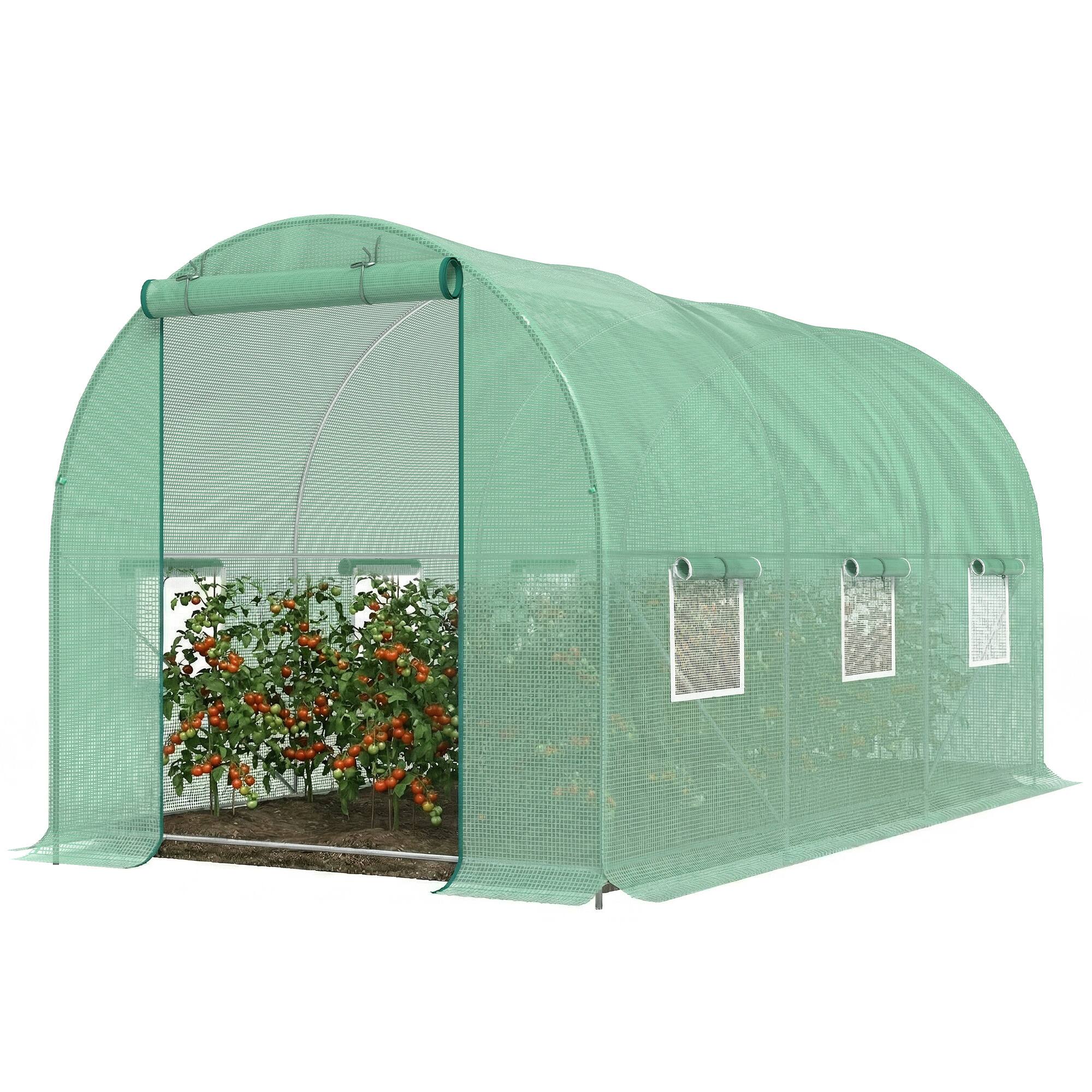 Front. Outsunny - 15' x 6' x 7' Outdoor Portable Walk-In Greenhouse with.