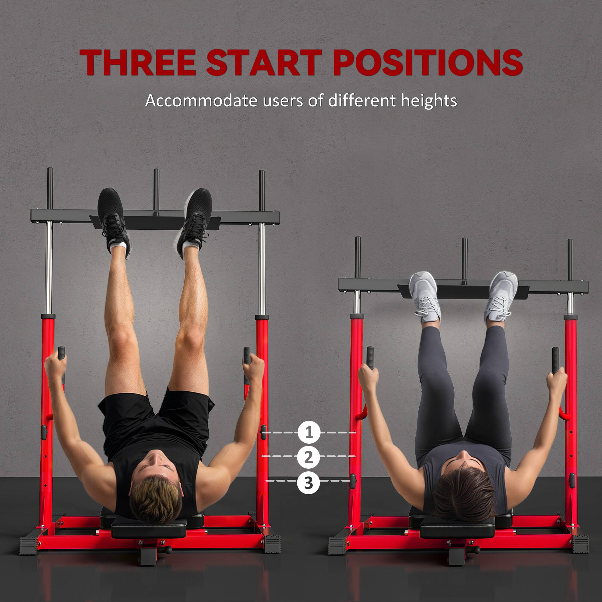 THREE START POSITIONS  
Accommodate users of different heights  
1 2 3