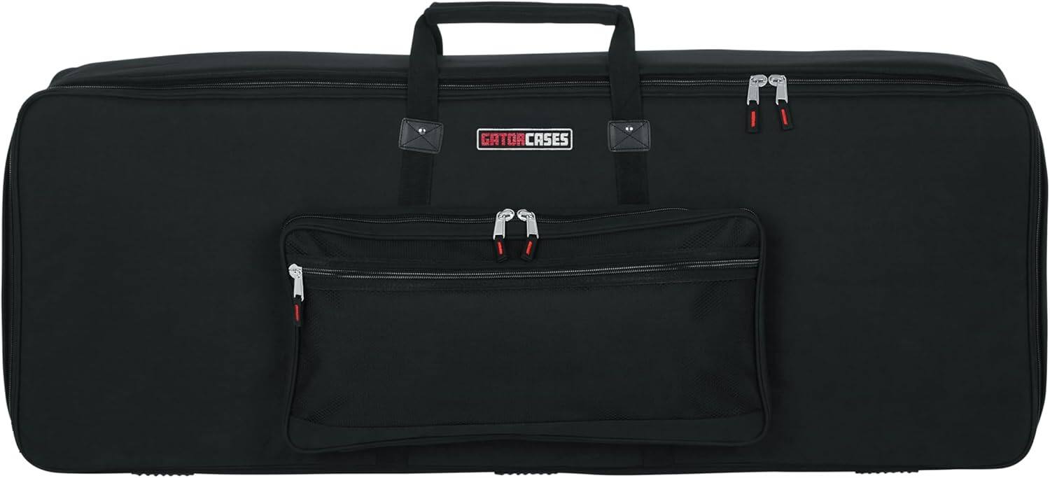 Angle. Gator - Padded 76-Key Keyboard Gig Bag, Water-Resistant Heavy-Duty Nylon Exterior & 20mm Protective Foam Padding - Black.