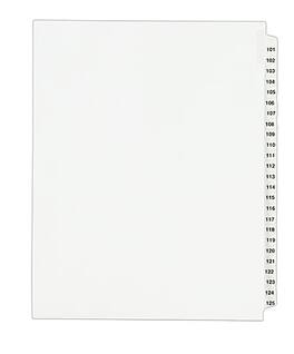 Avery - Legal Pre-Printed Paper Divider Collated Set, 101-125 Tabs, Style, Letter Size - White