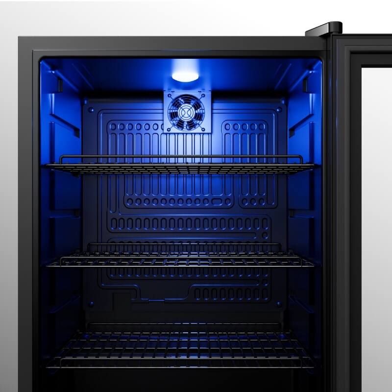 Alt View 1. Yeego - Yeego 155 Cans Beverage Cooler, 4.59 cu.ft. Freestanding Beverage Refrigerator with Glass Door for Home/Bar, Black - Black.