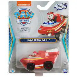 Paw Patrol - True Metal Aqua Pups Marshall 1:55 Die-Cast Rescue Vehicle with Working Wheels for Ages 3+ - Red