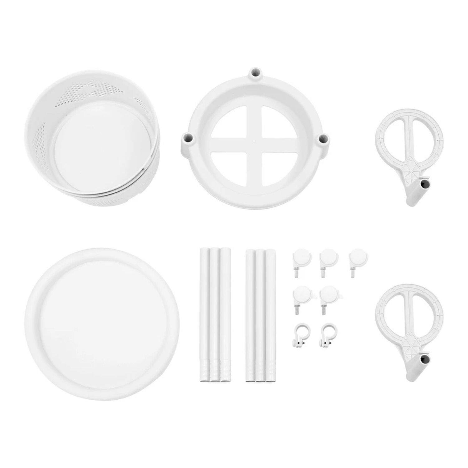 Alt View 1. Home Collection - 3-Tier Rotating Kitchen Storage Cart – Vegetable & Fruit Basket Rack Organizer - White.