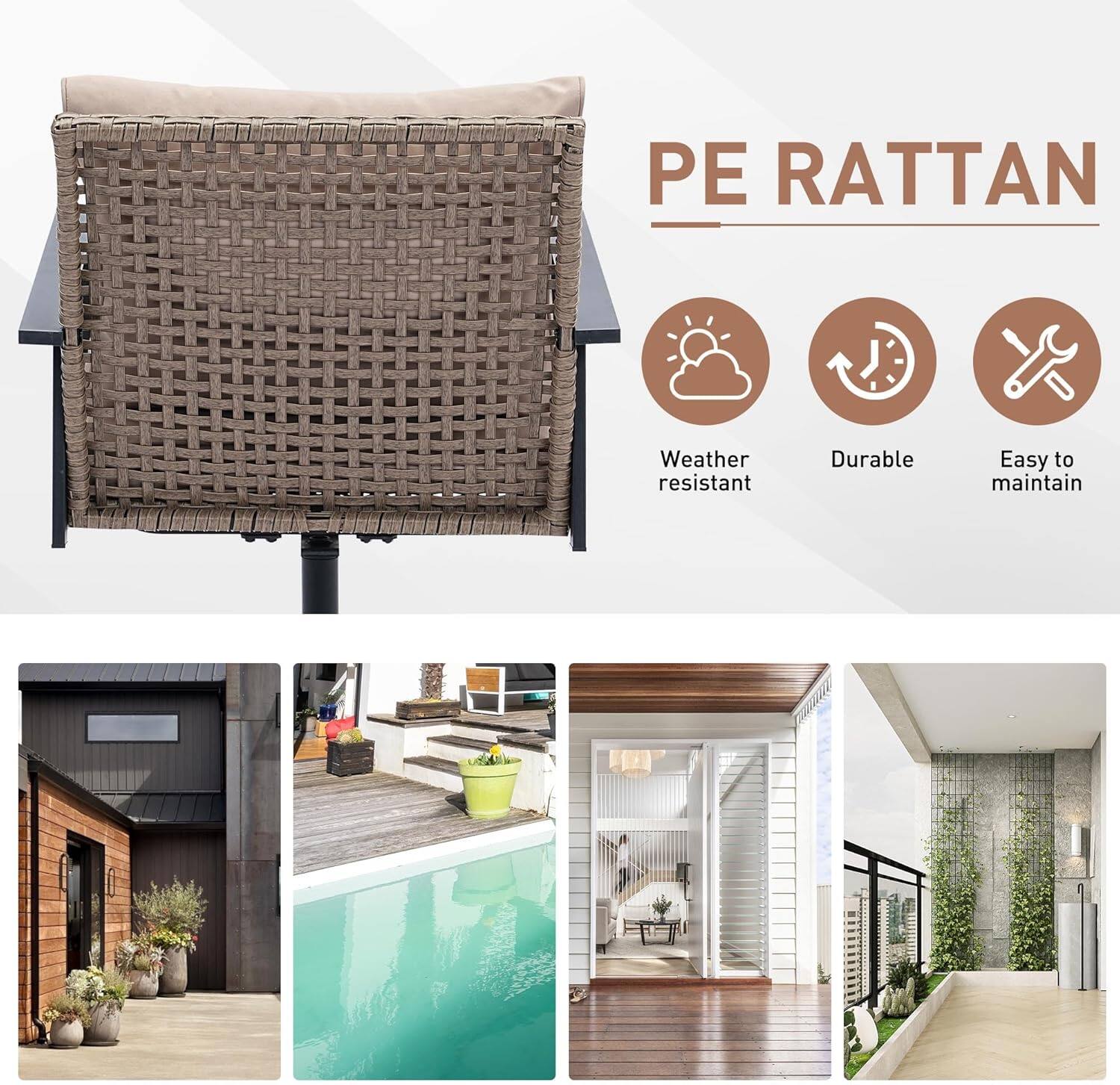 PE RATTAN  
Weather resistant  
Durable  
Easy to maintain