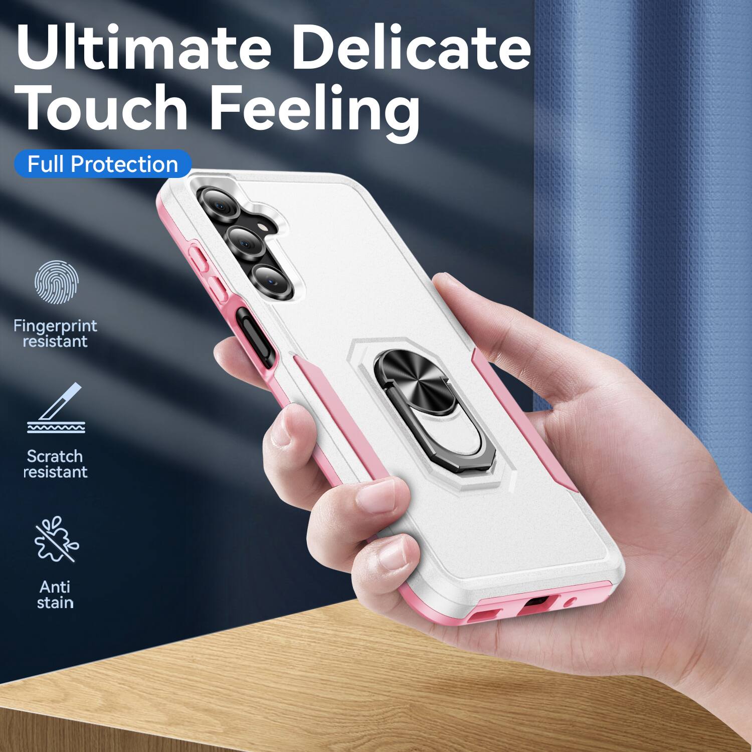 Ultimate Delicate Touch Feeling  
Full Protection  
Fingerprint resistant  
Scratch resistant  
Anti stain