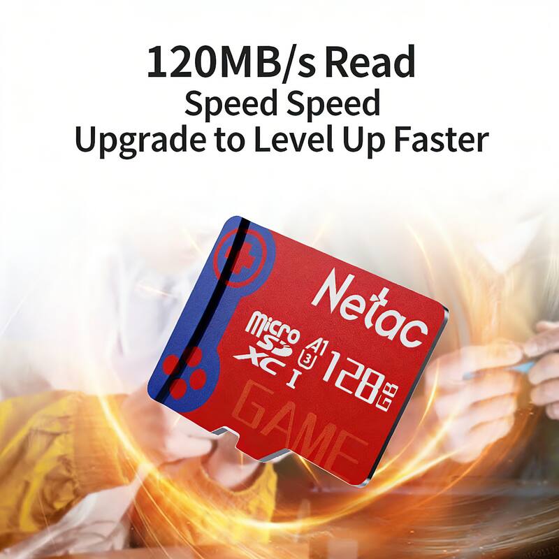 120MB/s Read Speed  
Speed Upgrade to Level Up Faster  

Micro SDXC I  
Netac  
128 GB  
GAME