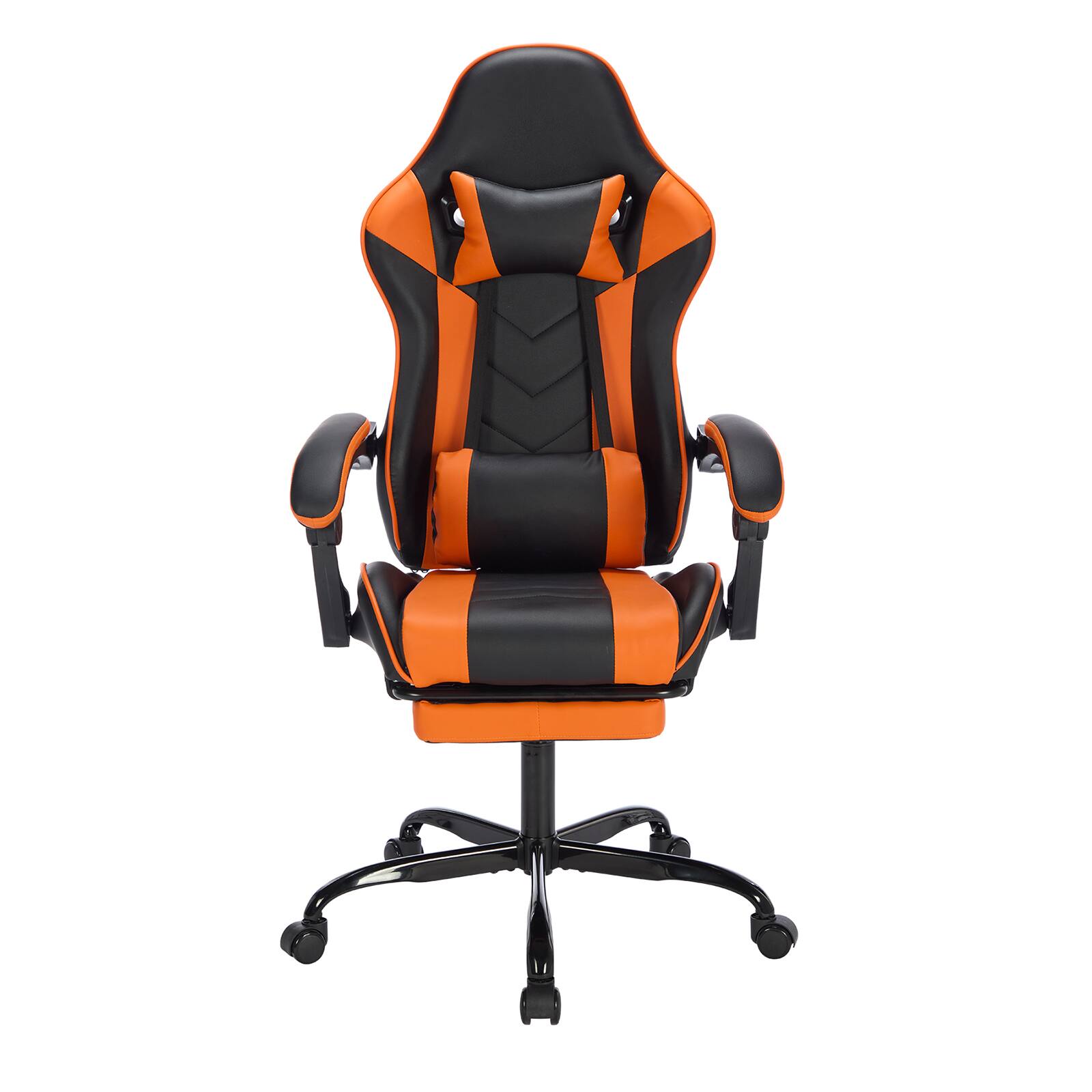 Alt View 7. Chateau Abodes - Gaming Chair with Footrest, Ergonomic Design with Headrest & Lumbar Support, Breathable for Adults - Black Orange.