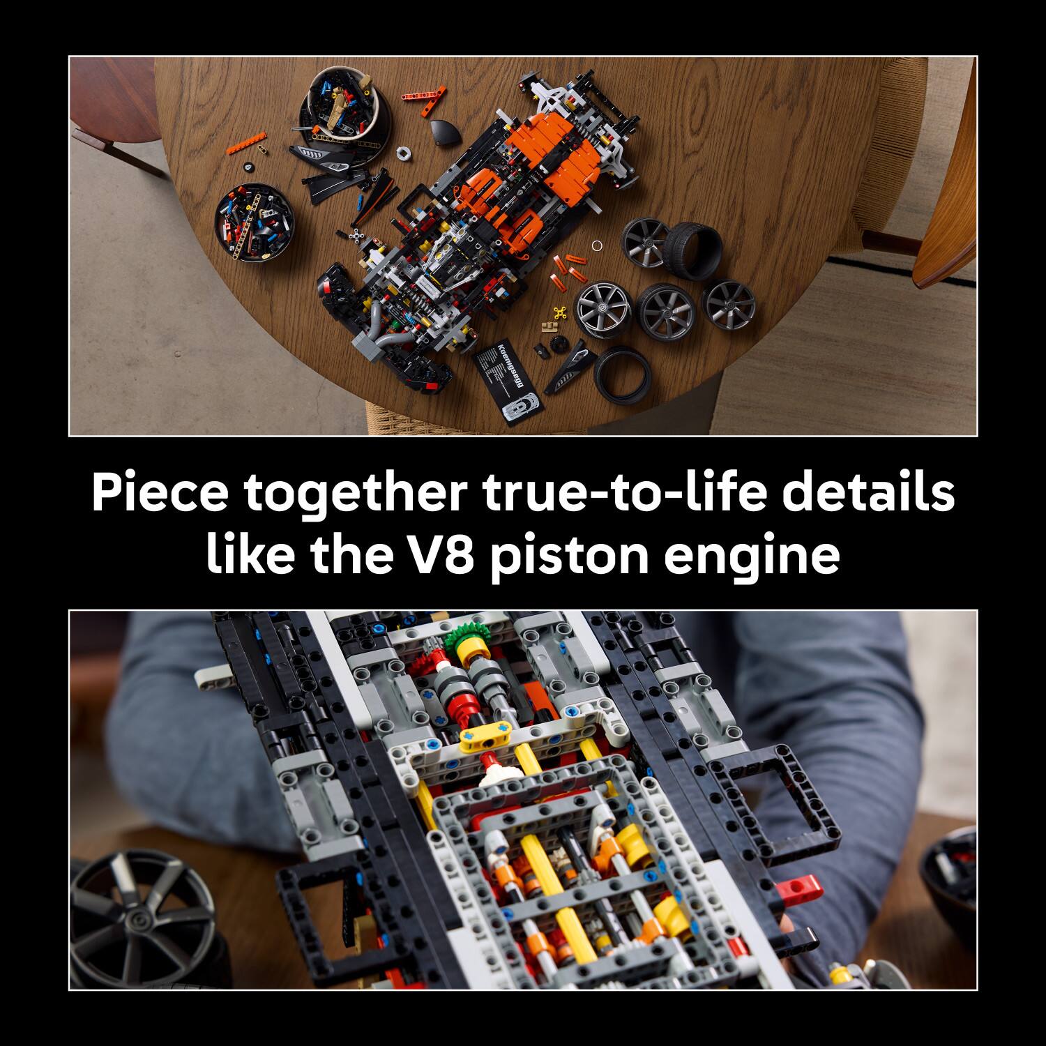 Piece together true-to-life details like the V8 piston engine