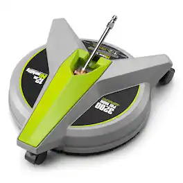 Hiclean - Electric Pressure Washer Surface Cleaner with Wheels, 12" Wide Attachment (3200 PSI MAX) - Grey/Green