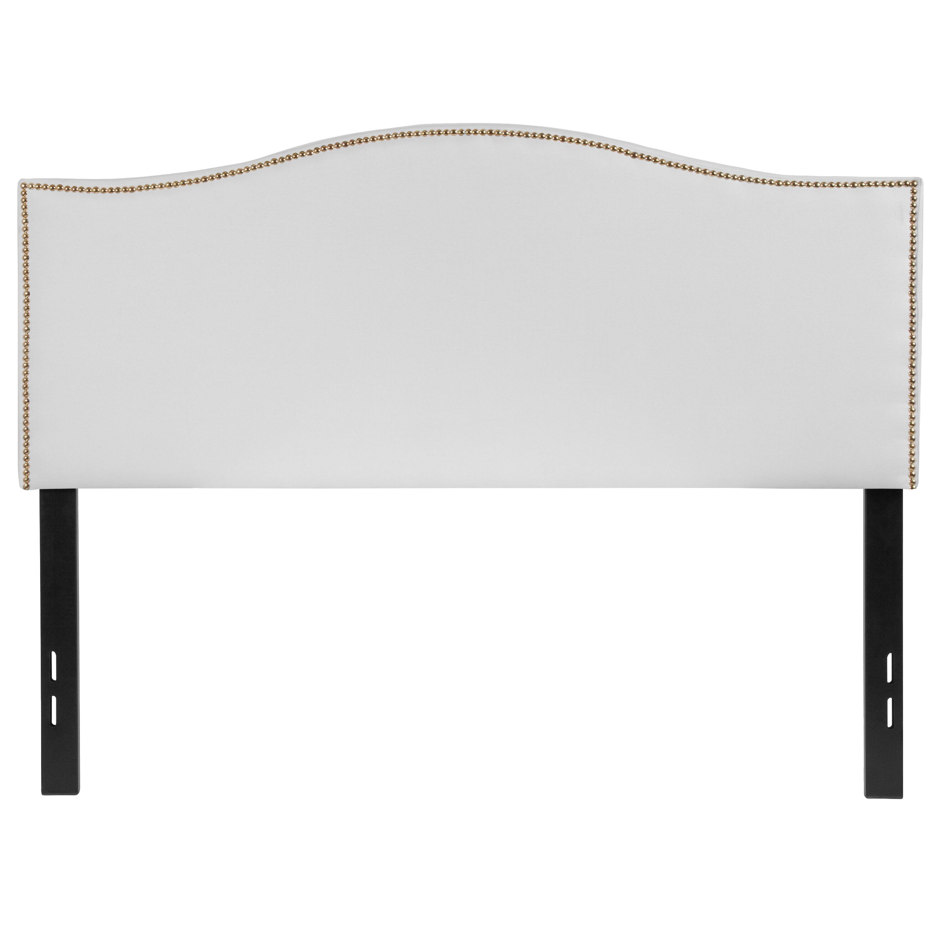 Alt View 5. Emma + Oliver - Arched Headboard with Accent Nail Trim - White.