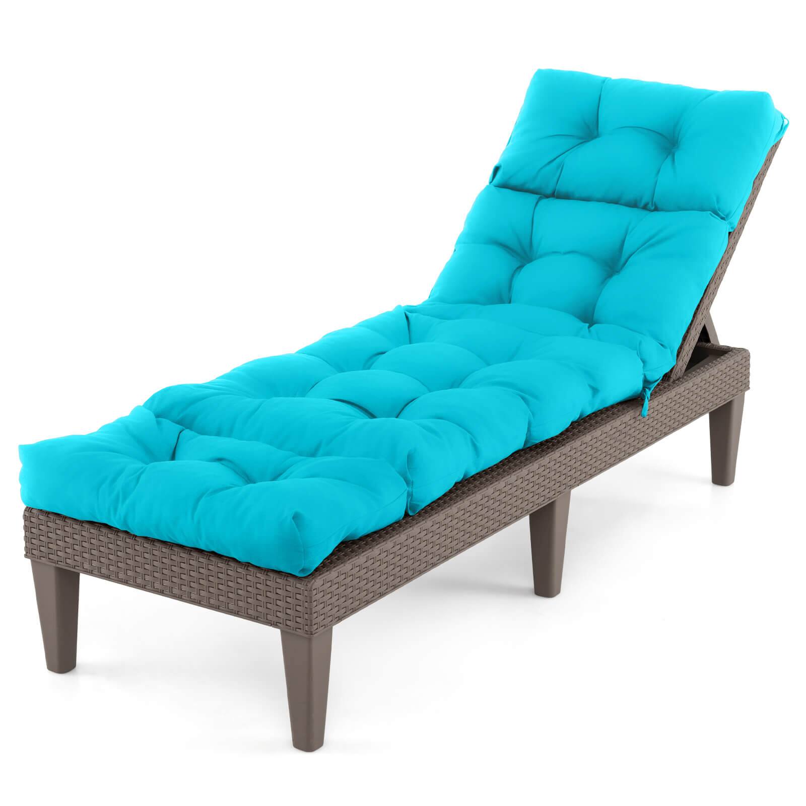 Alt View 9. Costway - Costway 2 PCS 73" Lounge Chaise Cushion Padded Recliner Cushion Indoor Outdoor - Turquoise.