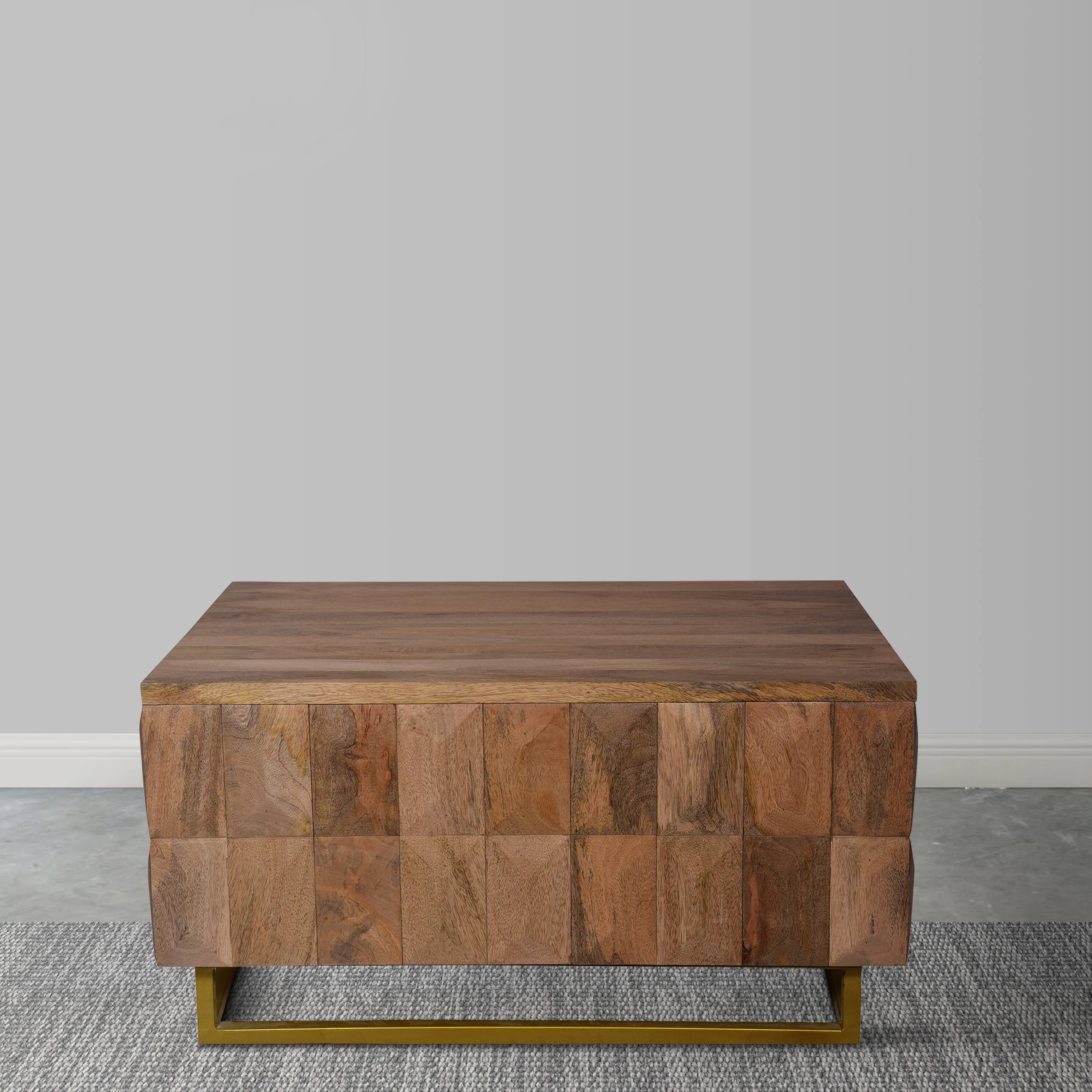 Alt View 7. Manhattan Lane - 33 Inch Lift Top Storage Trunk Coffee Table, Square, Mango Wood - Brown.