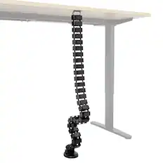 Front. Mount-It! - Adjustable Cable Management Spine for Desk Cable Organization with Modular Snap Segments and Under-Desk Mount, Black - Black.