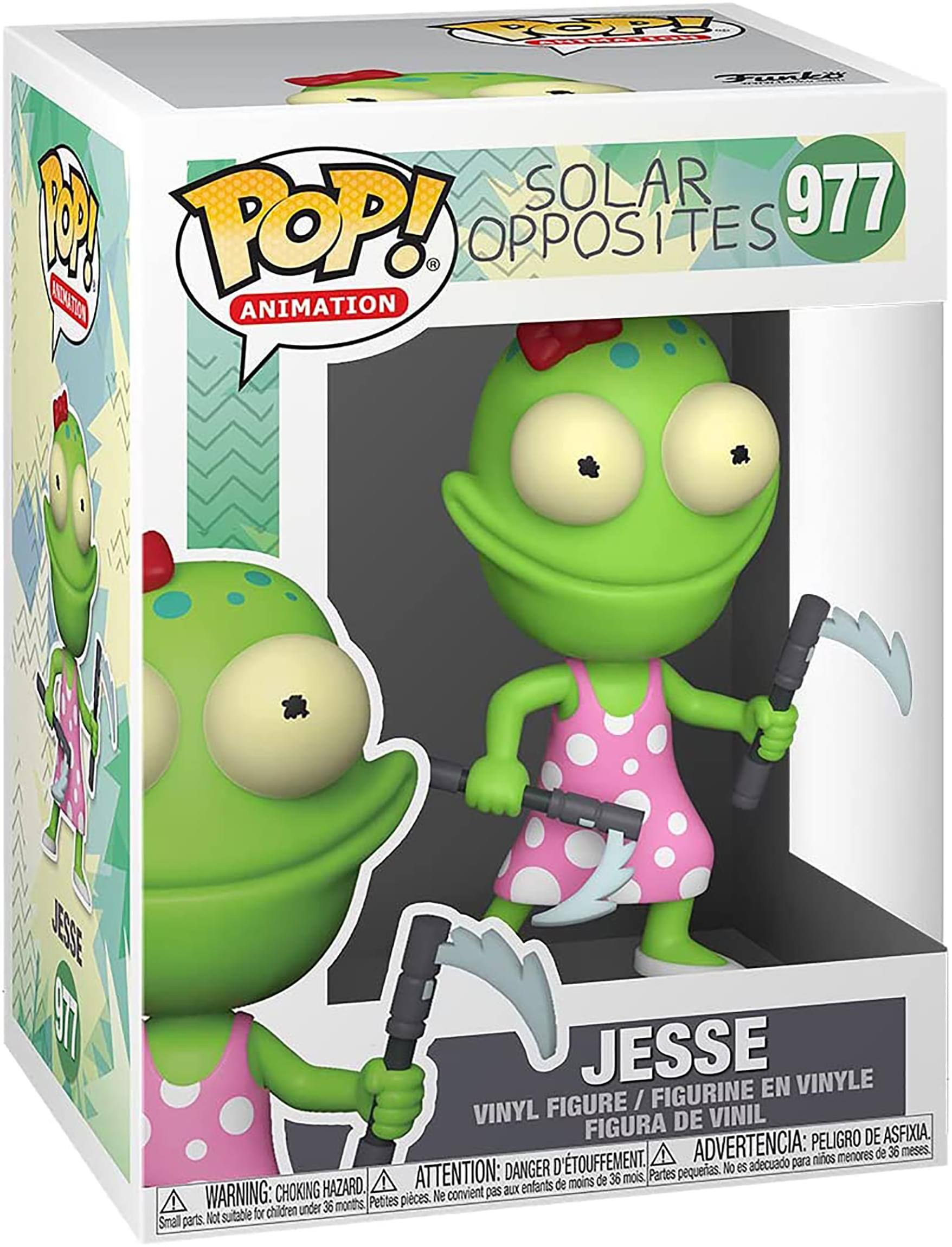 **Solar Opposites 977**

**Jesse**

**Vinyl Figure / Figurine en Vinyle / Figura de Vinil**

**Warning: Choking Hazard. Small parts. Not suitable for children under 36 months.**

**Attention: Danger d'étouffement. Petites pièces. Ne convient pas aux enfants de moins de 36 mois.**

**Advertencia: Peligro de asfixia. Piezas pequeñas. No es adecuado para niños menores de 36 meses.**