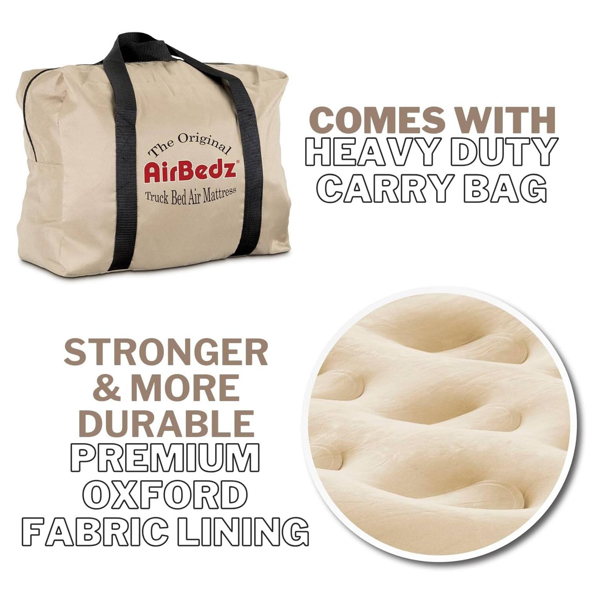 COMES WITH The Original HEAVY DUTY AirBedz Truck Bed Air Mattress CARRY BAG STRONGER & MORE DURABLE PREMIUM OXFORD FABRIC LINING
