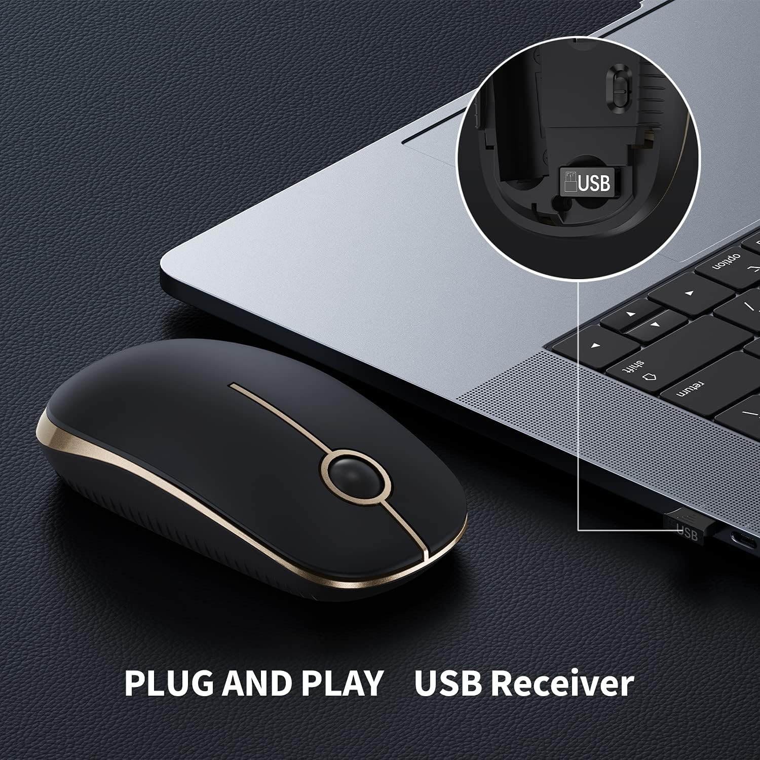USB
option t
shift
return
USB
PLUG AND PLAY USB Receiver