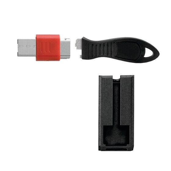 Front. Kensington - K67915WW USB Port Lock with Square Cable Guard – TAA Compliant USB Security Lock to Block Unauthorized Data Transfer.