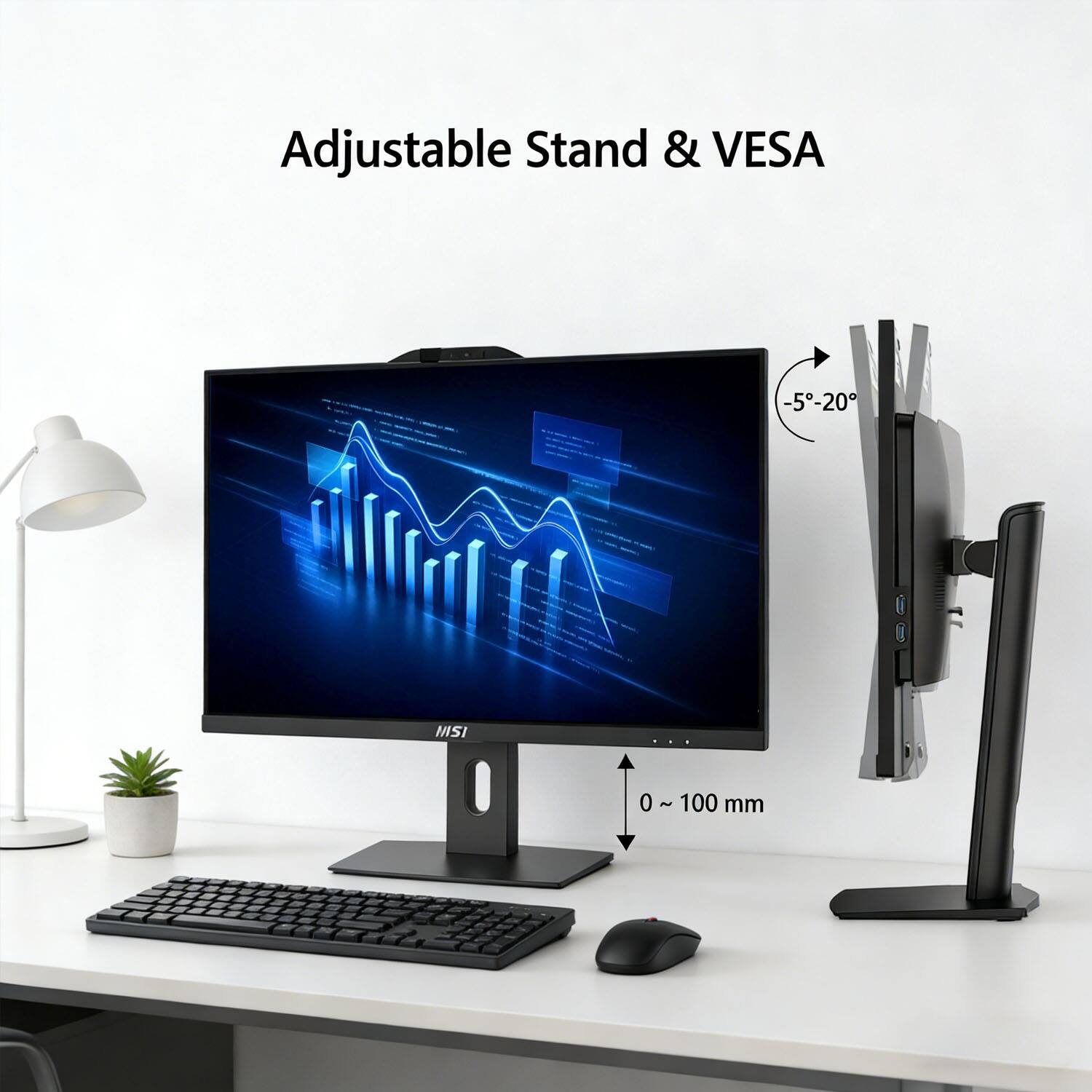 Adjustable Stand & VESA  
-5°-20°  
0 ~ 100 mm