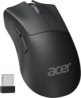Acer - Wireless Mouse, 1200 DPI Computer Mouse for Laptop with 2.4GHz USB A Receiver, 5 Buttons - Wireless - Black